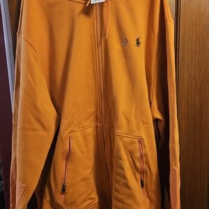 Ralph Lauren Orange Windbreaker with Iconic Logo